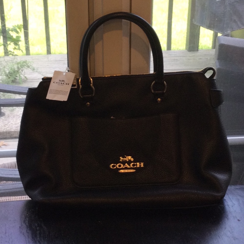 NWT COACH Pebbled Leather Emma Medium Satchel